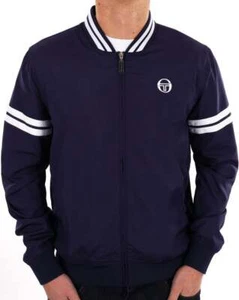 Sergio Tacchini Grello Bomber Jacket Navy Blue/White - Picture 1 of 4