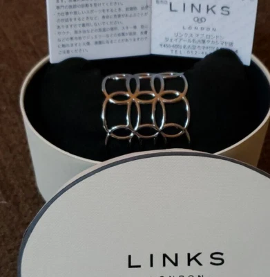 Links of London Sterling Silver Ovals Black Rhodium Cuff Bracelet 925 - Image 1 of 3