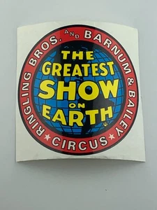 1980s Ringling Bros Circus "The Greatest Show on Earth" Logo Sticker CS1 - Picture 1 of 2