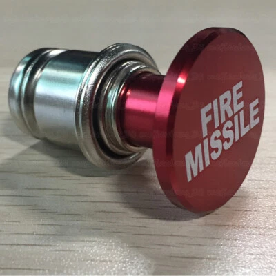 Red 12V FIRE MISSILE Push Button Car Lighter Replace Interior Decor Accessories - Image 1 of 4