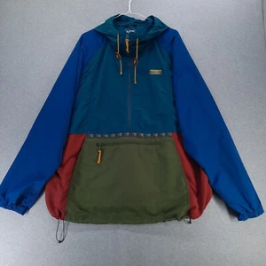 LL. Bean Jacket Mens XXL Multicolor Colorblock Nylon Hooded Pullover Windbreaker - Picture 1 of 12
