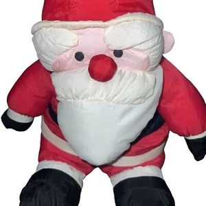 Vintage Puffy Pluffy Santa Claus Christmas Plush Stuffed Toy 21" Nylon Squishy - Bild 1 von 8