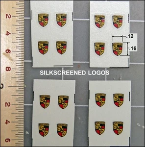 FOUR  SHEETS 1/18 SCALE PORSCHE CREST WATER SLIDE SILK SCREENED DECALS - Picture 1 of 1