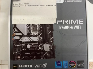 Asus PRIME B760M-A WIFI D4 Intel LGA1700 DDR4 Micro-ATX Motherboard - Bild 1 von 3