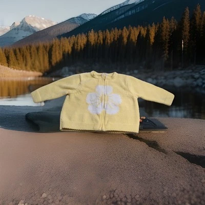 Cárdigan Suéter Gymboree 6-12 Meses Niñas Amarillo Primavera Vintage 2003 Cremallera Frontal Foto 1 de 4