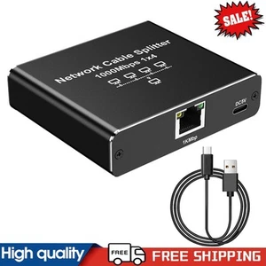 1 To 4 RJ45 Splitter 1000Mbps Internet Splitter Adapter for Cat5/5e/6/7/8 Cable - Afbeelding 1 van 11