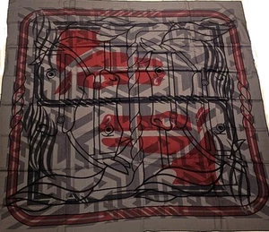 Hermès Imprimeur Fou Quadricube Cashmere Silk Shawl Scarf - Picture 1 of 4