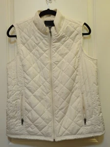 RELATIVITY Quilted Vest CREAM IVORY FULL Zip SIZE LARGE - Picture 1 of 6