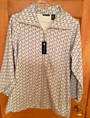 Jaqueta de golfe NWTOxford leve com zíper multicolorida feminina elastano médio/poliéster - Imagem 1 de 4