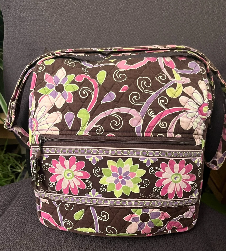 Vera Bradley Bandolera Bolso Mensajero Púrpura Punzón Monedero Hipster 12 X 13 Retirado Foto 1 de 4