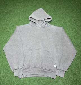 Vintage Russell Athletic Gray Faded Small Boxy Blank Minimalist Small Hoodie - Bild 1 von 6