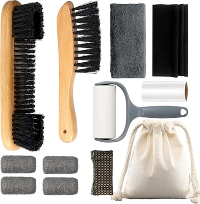 Juego 12 cepillos billar mesa rail accesorios limpieza fieltro madera panos - Imagem 1 de 4