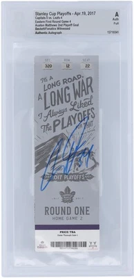 Auston Matthews Maple Leafs Signed Career Playoff Goal #2 Ticket - BAS Rated - Image 1 of 2