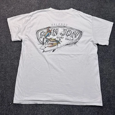 Camiseta Ron Jon Surf Shop Orlando Para Hombre Talla Grande Blanca Doble Cara Surf Tee Foto 1 de 4