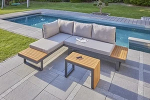 Primaster Gartenmöbel-Set Sungardo Teakholz Garten Eckbank Lounge Set Sitzgruppe - Bild 1 von 8
