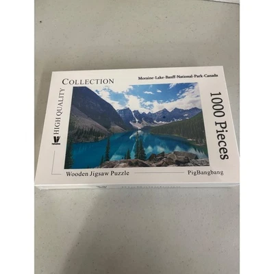 NEW PigBangbang 1000 Piece Wooden Jigsaw Puzzle Moraine Lake National Park - Image 1 of 2
