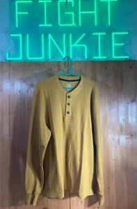 NEU! JOCKEY HENLEY Large L Lrg Herren Herren Waffel Thermo Langarm Shirt Gold - Bild 1 von 7