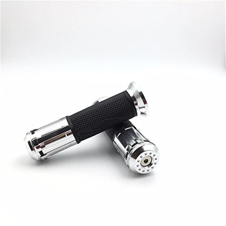 Empuñaduras de manillar de goma plateadas CNC "s" de 7/8" para Honda CBR F3 F4i 900 929 CBF600 Foto 1 de 4