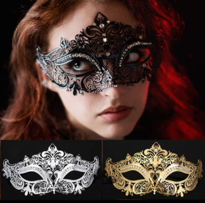 2024 HOT Couples Masquerade Mask Gold Venetian Party Masquerade Masks NEW - Image 1 of 4