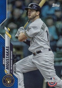 2020 Topps Opening Day MIKE MOUSTAKAS Blue Foil #5 Brewers QTY Avail