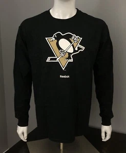 Camiseta Pittsburgh Penguins Reebok Negra Mangas Largas con Logotipo (S,M,L,XXL) - Imagen 1 de 5