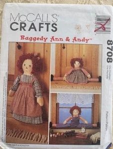 1997 McCall's Schnittmuster 8708 Raggedy Ann & Andy Draftbuster & Doorstop UNCUT - Bild 1 von 1
