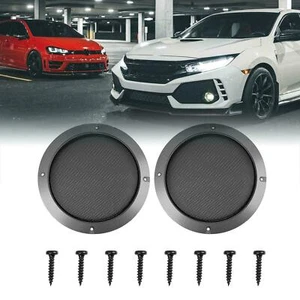 2x 6.5" Gray Car Audio Speaker Grill Cover Steel Mesh Woofer Subwoofer Protector - Picture 1 of 5