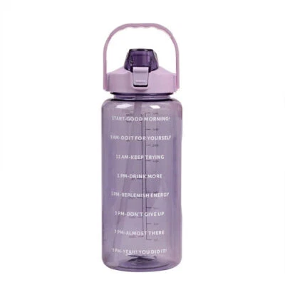 2 Liter Sports Motivation Water Bottle With Straw - High-Quality Fitness Bottle - Image 1 of 4