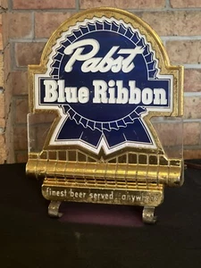 Letrero publicitario vintage de registro de barra iluminado de cerveza cinta azul Pabst ¡FUNCIONA! - Imagen 1 de 10