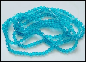6mm Bicone AQUAMARINE / Sky Blue x 50 A-Grade Crystal Glass Beads faceted aqua - Picture 1 of 3