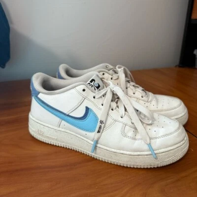 Nike Air Force 1 Low 82 Double Swoosh White Medium Blue DQ0359-100 Y7 or W8.5 - Image 1 of 4