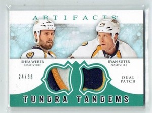 12-13 UD Upper Deck Artifacts  Shea Weber--Ryan Suter  /36  Dual Patches