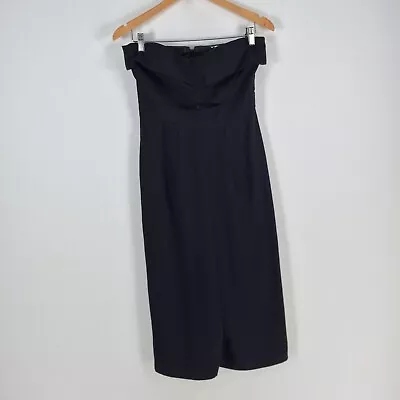 New Look Mono Mujer Talla UK 10 Aus 8 Negro Sin Tirantes Sin Mangas Cremallera 070327 Foto 1 de 4