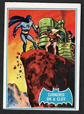 1966 Topps Batman Blue Bat Puzzle Back #19B "Cornered on a Cliff"