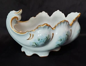 Viktorianische Vase China bemalt Blumen blau Vergissmeinnicht Goldakzente - Bild 1 von 6