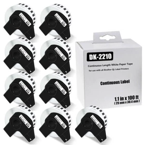 9Rolls 1.1"x100' Permanent Frame DK-2210 for Brother QL Continuous Label Printer - Imagen 1 de 12