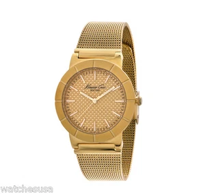 Women's Gold Kenneth Cole New York Mesh Strap Watch KC4909 - Picture 1 of 1