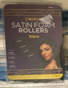 Donna Satin Foam Rollers 30 Pcs Assorted Sizes NEW - Picture 1 of 4