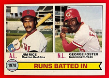 1979 Topps RUNS BATTED IN Leaders #3 JIM RICE GEORGE FOSTER Baseball Card EX-MT