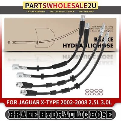 4 передних и задних тормозных гидравлических шланга для Jaguar X-Type 2002-2008 V6 2,5 л 3,0 л - Изображение 1 из 4
