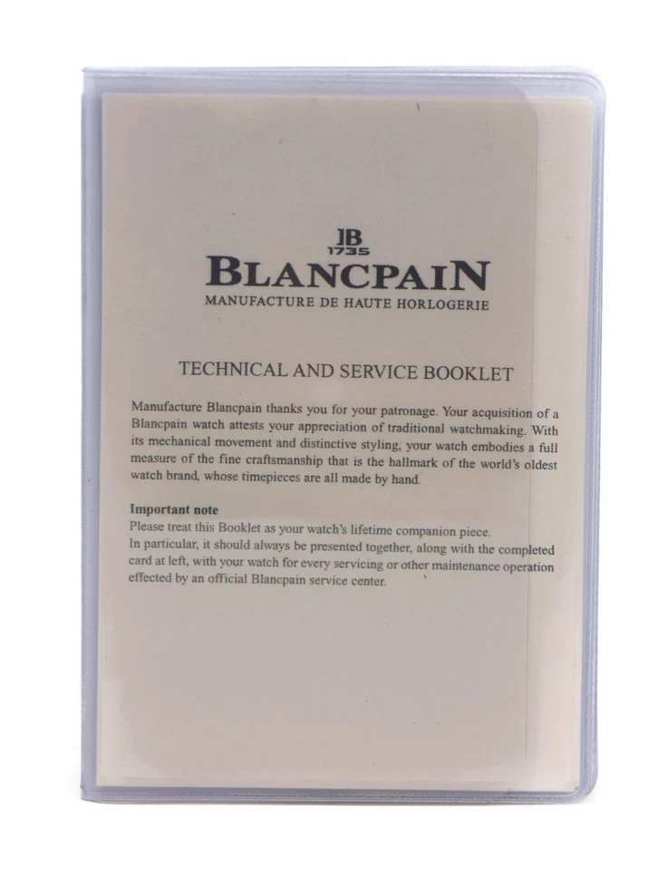 Blancpain Technical & Service Booklet Manual - Image 1 of 1