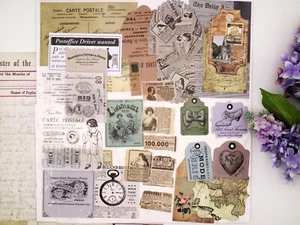 Vintage junk journal kit pack, memories card, sticker pack, journal scrapbook - Picture 1 of 10