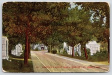 St Joseph Missouri ~ Mt Mora Cemitério Garagem ~ mausoleums Linha Road ~ c1910 Cartão Postal