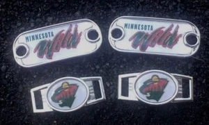 2 ~ Dijes de cordón ovalados o mini etiquetas de perro Minnesota WIld NHL - Imagen 1 de 3