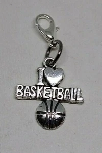 1pc or 10pc "I Heart Basketball" Zipper Pull/ Charm/ Pendant/ Keychain Bulk Gift - Picture 1 of 3