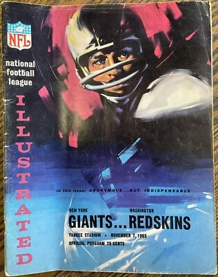 November 7 1965 New York Giants Vs Washington Redskins NFL Illustrated Program - Image 1 of 4