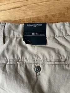 NWT NEW Banana Republic Mens British Khaki Summer Weight Military Pants 36x36 - Picture 1 of 3