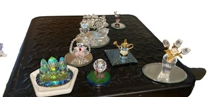 10 Small Crystal Figurine Lot Castle Unicorn Flowers Bird Train - Picture 1 of 11