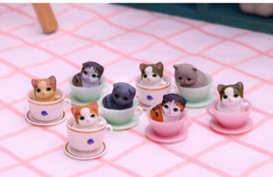 8 lindas tazas de té gatos, mini estatuas de gatos, regalos navideños, decoraciones, adornos - Imagen 1 de 14