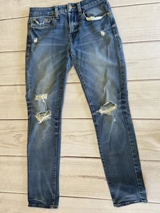 American Eagle 28x29 Medium Wash Extreme Flex 4 Skinny Super Distressed Jean - Picture 1 of 11